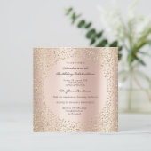 Roos Gold Crystals Stippen Confetti Champaigne Gol Kaart (Staand voorkant)