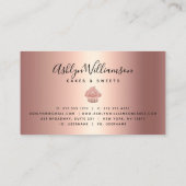 Roos Gold Cupcake Glitter Drift Bakery Chef Black Visitekaartje (Achterkant)