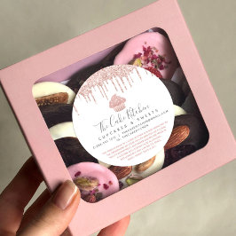 Roos Gold Cupcake Glitter Drift Bakery Chef Legal Ronde Sticker