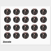 Roos Gold Cupcake Glitter Drift Black Chef Legal Ronde Sticker (Vel)