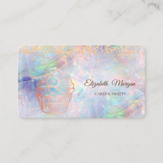 Roos Gold Cupcake, Sweets, Bakkersoep Visitekaartje (Voorkant)
