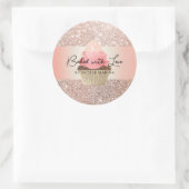 Roos Gold Cupcake uitgelekt met persoonlijke liefd Ronde Sticker (Tas)