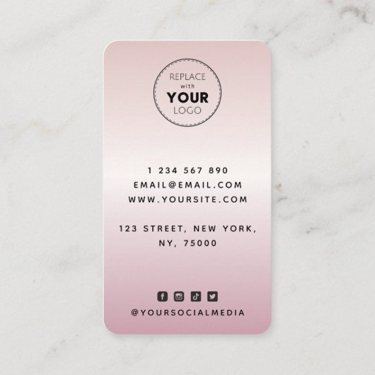 Roos Gold Curly Afro Hair Haarstylist Beauty Salon Visitekaartje (Achterkant)