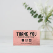 Roos Gold Custom Hartelijk dank voor sociale media Visitekaartje (Staand voorkant)