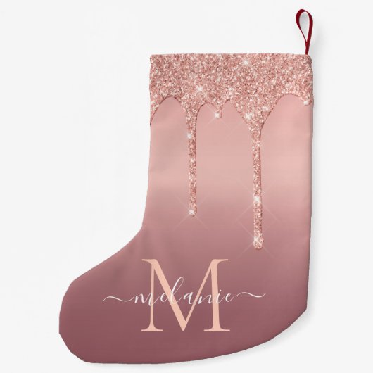 Roos Gold Custom Letter Naam Kerstmis Kous Kleine Kerstsok (Achterkant)