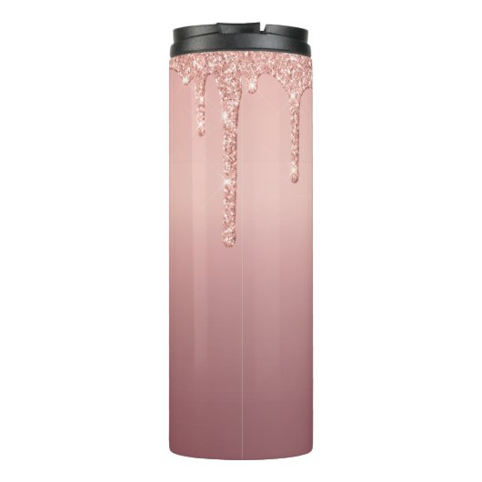 Roos Gold Custom Letter naam Thermische Tumbler Thermosbeker (Achterkant)