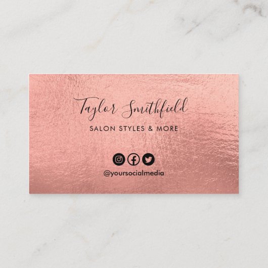 Roos Gold Custom Loyalty Kaart Visitekaartje (Achterkant)