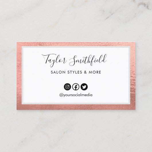 Roos Gold Custom Loyalty Kaart Visitekaartje (Achterkant)