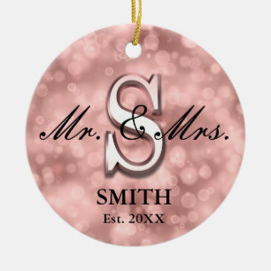 Roos Gold Custom Pas getrouwd Ceramic Ornament