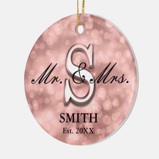 Roos Gold Custom Pas getrouwd Ceramic Ornament (Links)