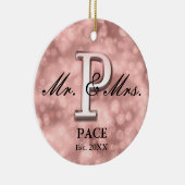 Roos Gold Custom Pas getrouwd Ceramic Ornament (Rechts)