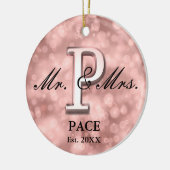 Roos Gold Custom Pas getrouwd Ceramic Ornament (Links)