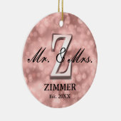 Roos Gold Custom Pas getrouwd Ceramic Ornament (Rechts)