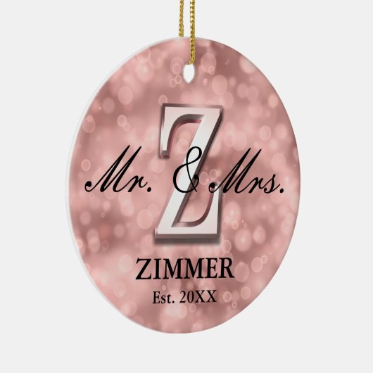 Roos Gold Custom Pas getrouwd Ceramic Ornament (Rechts)