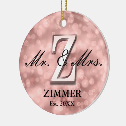 Roos Gold Custom Pas getrouwd Ceramic Ornament (Links)