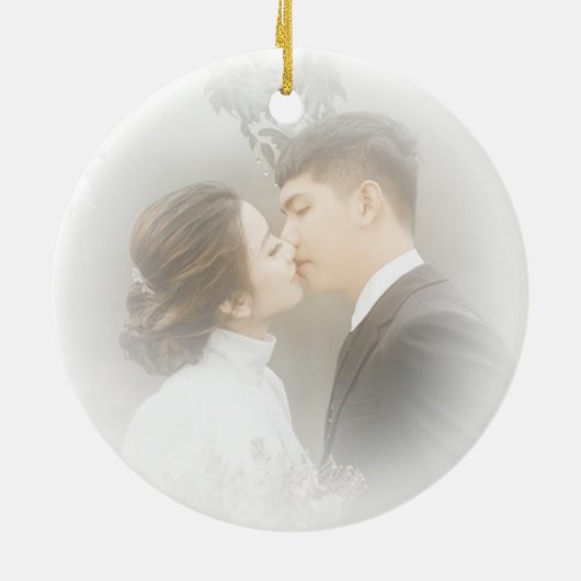 Roos Gold Custom Pas getrouwd Ceramic Ornament (Achterkant)