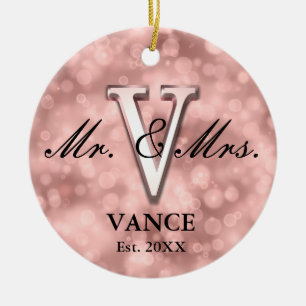 Roos Gold Custom Pas getrouwd Ceramic Ornament