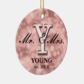 Roos Gold Custom Pas getrouwd Ceramic Ornament (Rechts)