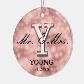 Roos Gold Custom Pas getrouwd Ceramic Ornament (Links)