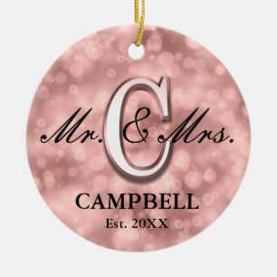 Roos Gold Custom Pas getrouwd Keramisch Ornament
