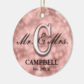 Roos Gold Custom Pas getrouwd Keramisch Ornament (Links)