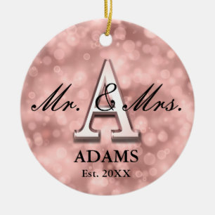 Roos Gold Custom Pas getrouwd Keramisch Ornament