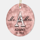 Roos Gold Custom Pas getrouwd Keramisch Ornament (Links)