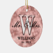 Roos Gold Custom Pas getrouwd Keramisch Ornament (Rechts)