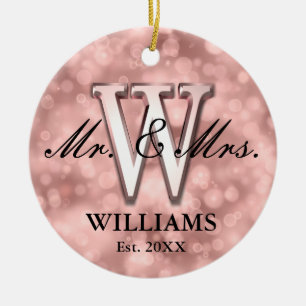 Roos Gold Custom Pas getrouwd Keramisch Ornament