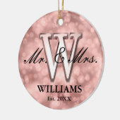 Roos Gold Custom Pas getrouwd Keramisch Ornament (Links)