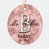 Roos Gold Custom Pas getrouwd Keramisch Ornament (Links)