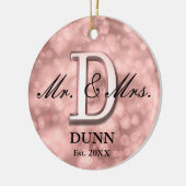 Roos Gold Custom Pas getrouwd Keramisch Ornament (Links)