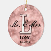 Roos Gold Custom Pas getrouwd Keramisch Ornament (Links)