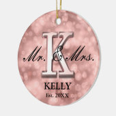 Roos Gold Custom Pas getrouwd Keramisch Ornament (Links)