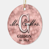 Roos Gold Custom Pas getrouwd Keramisch Ornament (Links)