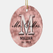 Roos Gold Custom Pas getrouwd Keramisch Ornament (Rechts)