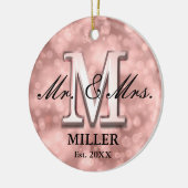 Roos Gold Custom Pas getrouwd Keramisch Ornament (Links)