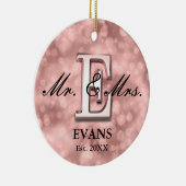 Roos Gold Custom Pas getrouwd Keramisch Ornament (Rechts)