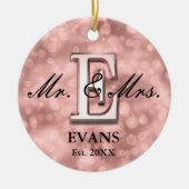 Roos Gold Custom Pas getrouwd Keramisch Ornament (Voorkant)