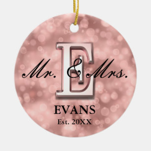 Roos Gold Custom Pas getrouwd Keramisch Ornament