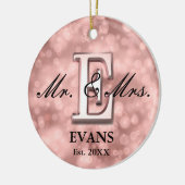 Roos Gold Custom Pas getrouwd Keramisch Ornament (Links)