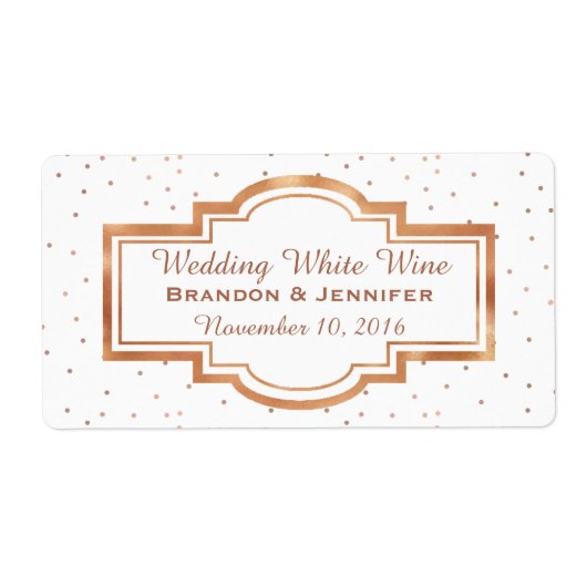  Roos Gold Custom Wedding Mini wijnlabels Etiket (Voorkant)