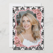 Roos Gold Damask Foto 50e Verjaardag Kaart (Achterkant)