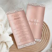 Roos Gold Damask Glitter Elegant Wedding Menu