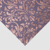 Roos Gold Damask op Paarse ontkoppeling Tissuepapier (Detail)