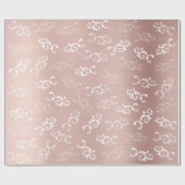  Roos Gold Damask Patroon Cadeaupapier (Vlak)
