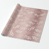  Roos Gold Damask Patroon Cadeaupapier (Uitgerold)