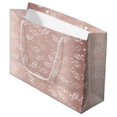  Roos Gold Damask Patroon Groot Cadeauzakje (Voorkant Gekanteld)