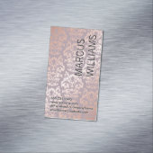 Roos Gold Damask Patroon Magnetisch Visitekaartje (Voorbeeld)