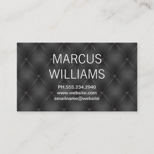 Roos Gold Damask Patroon | Opgevuld leder Visitekaartje (Voorkant)